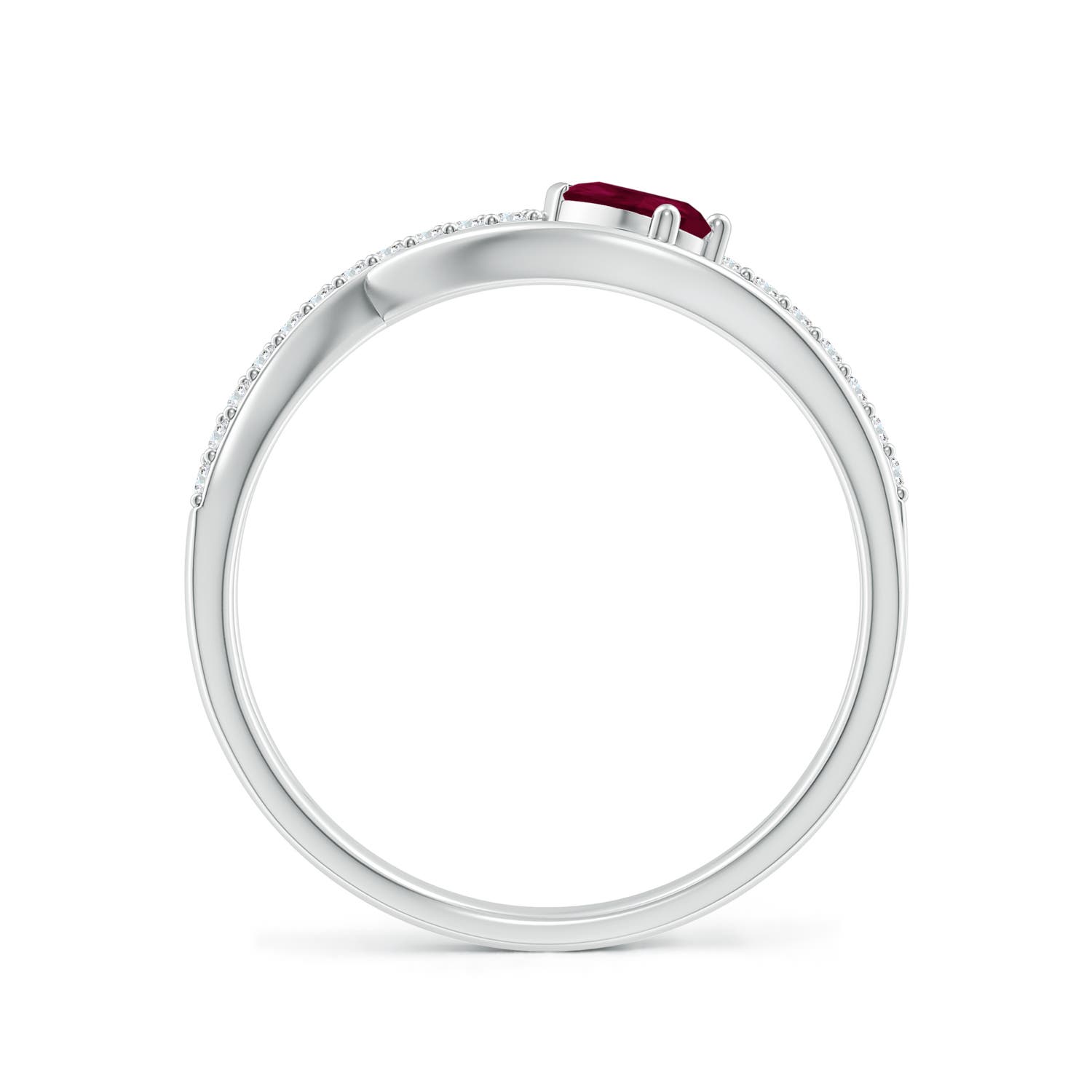 A - Ruby / 0.41 CT / 14 KT White Gold