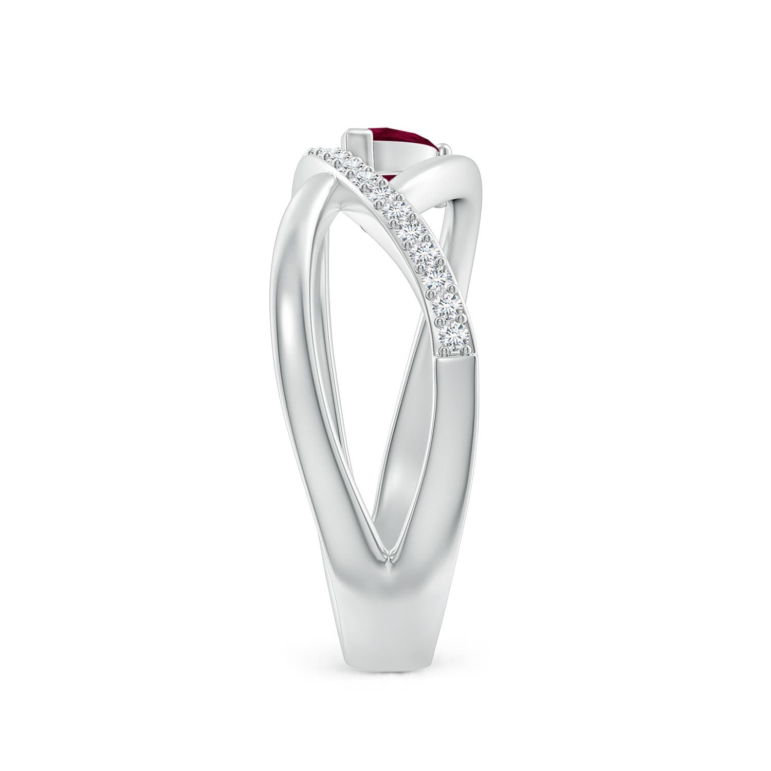 A - Ruby / 0.41 CT / 14 KT White Gold