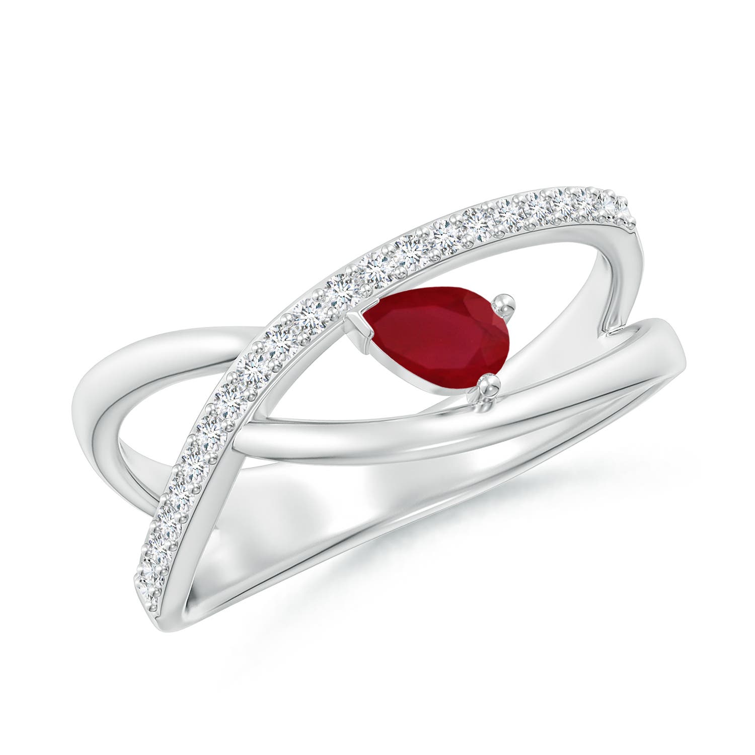 AA - Ruby / 0.41 CT / 14 KT White Gold