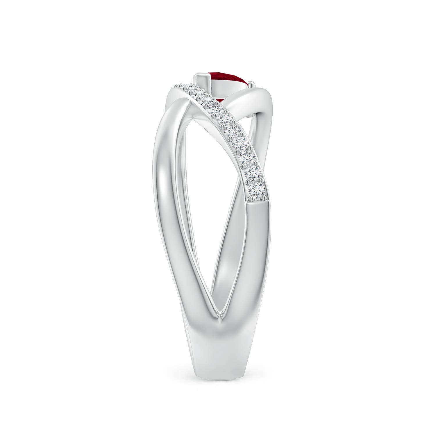 AA - Ruby / 0.41 CT / 14 KT White Gold