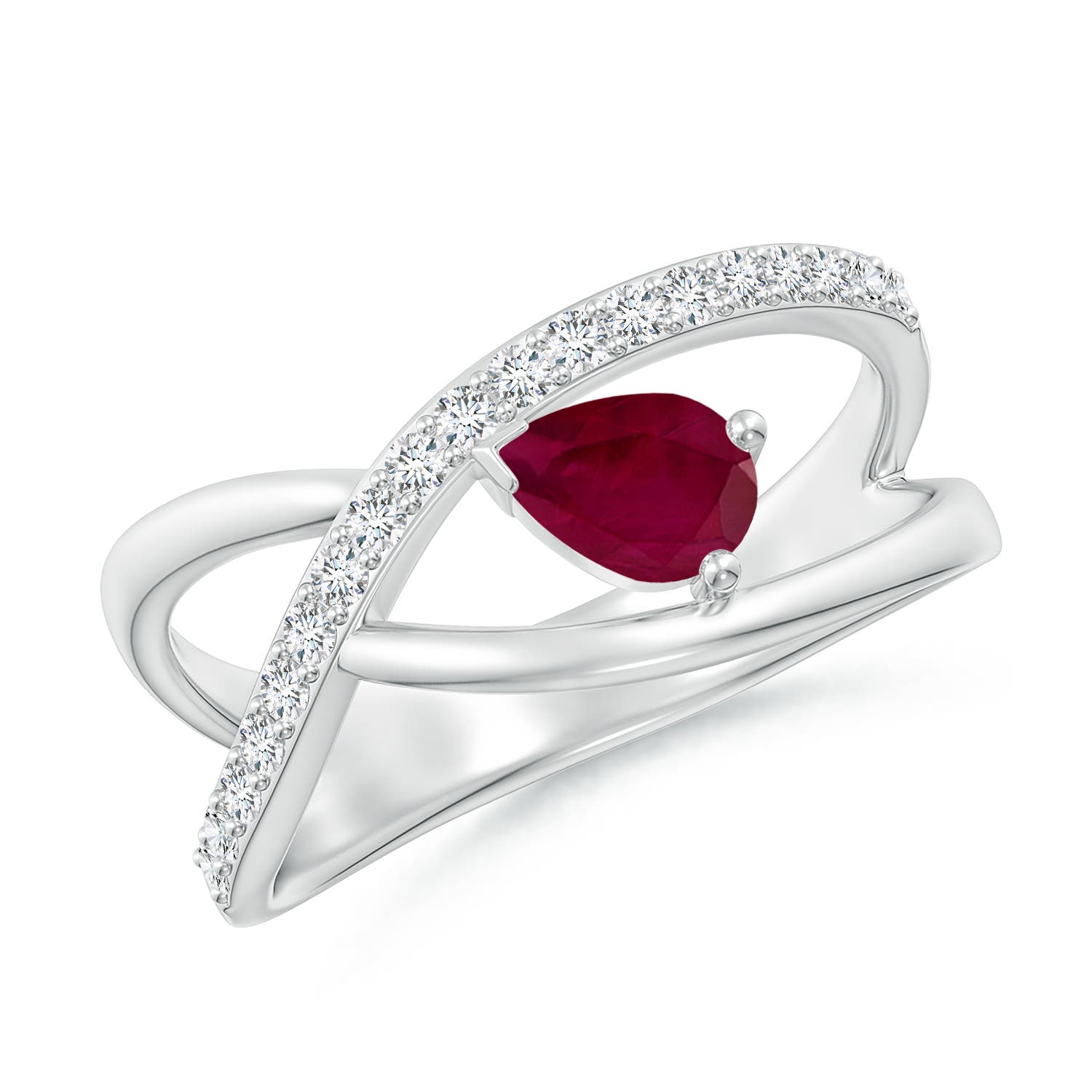 A - Ruby / 0.62 CT / 14 KT White Gold