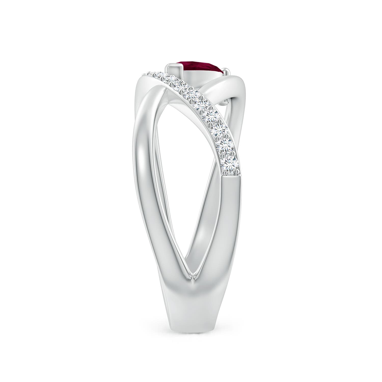 A - Ruby / 0.62 CT / 14 KT White Gold