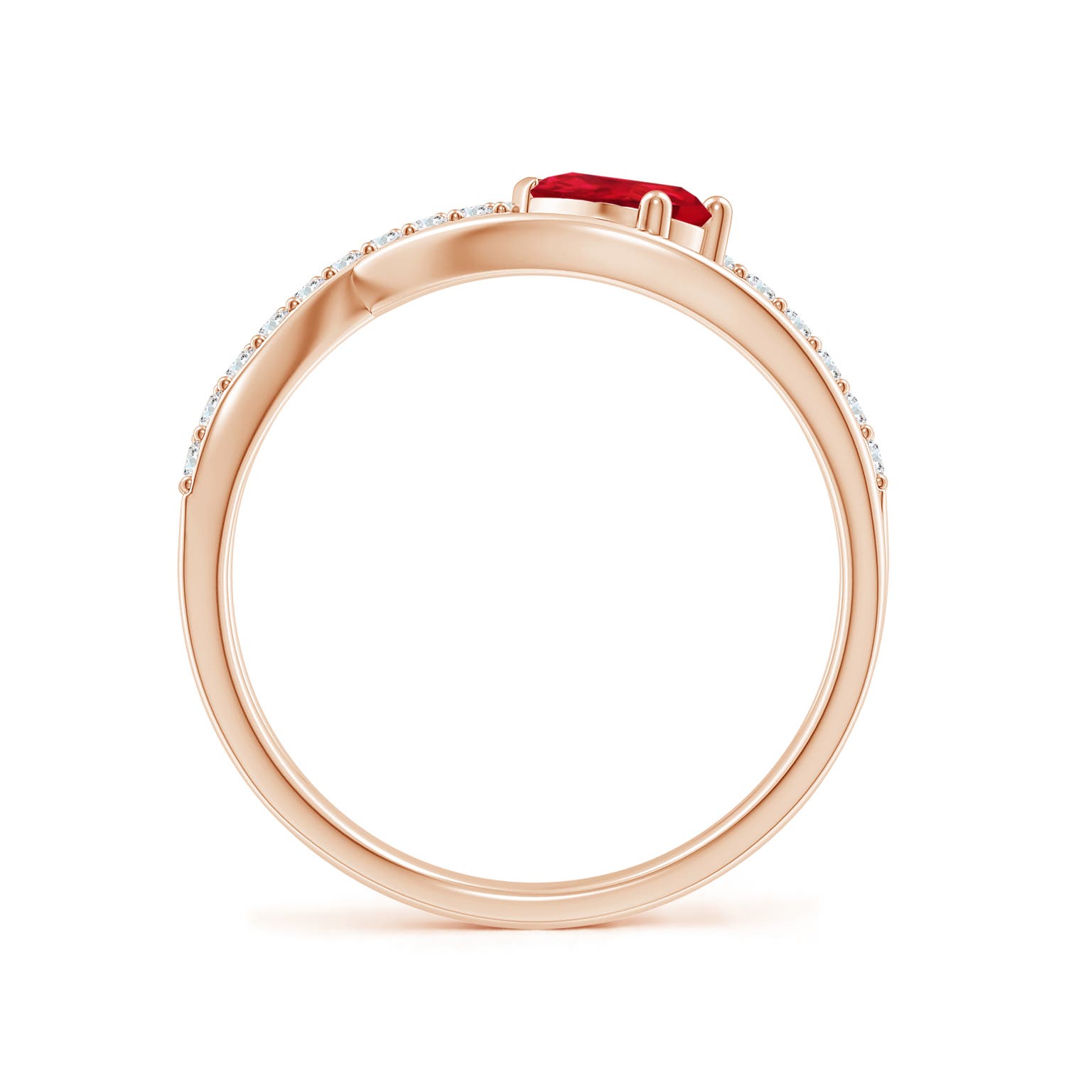 AAA - Ruby / 0.62 CT / 14 KT Rose Gold