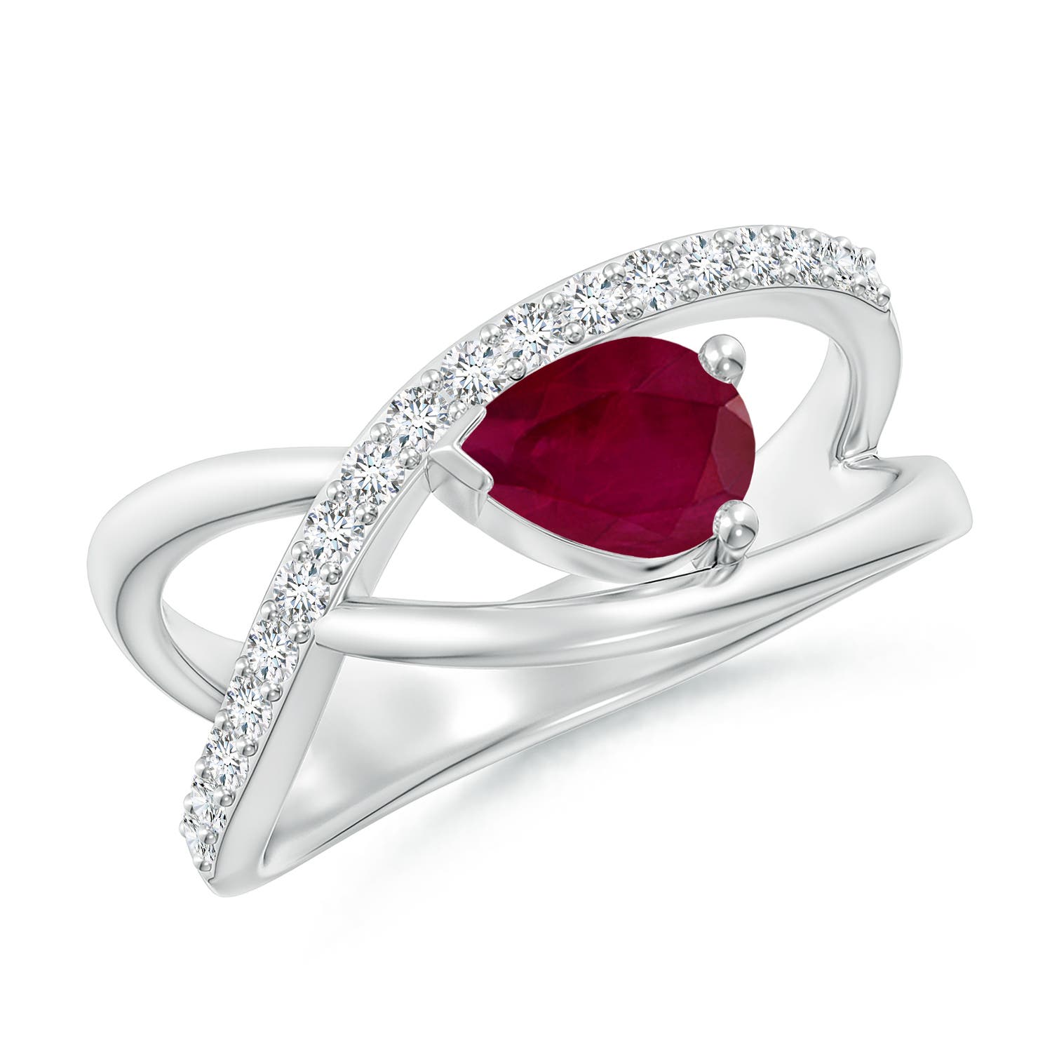 A - Ruby / 1.02 CT / 14 KT White Gold