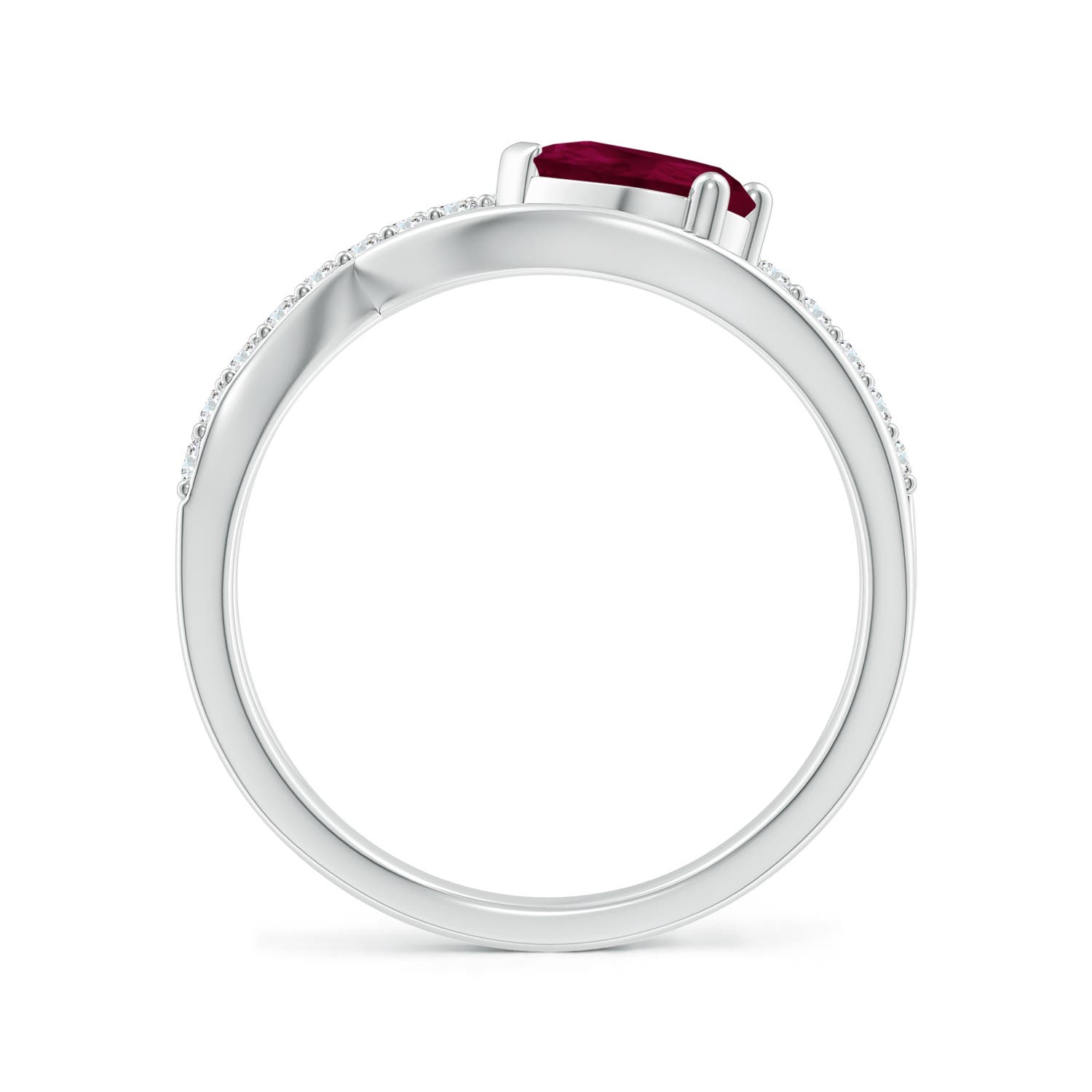 A - Ruby / 1.02 CT / 14 KT White Gold