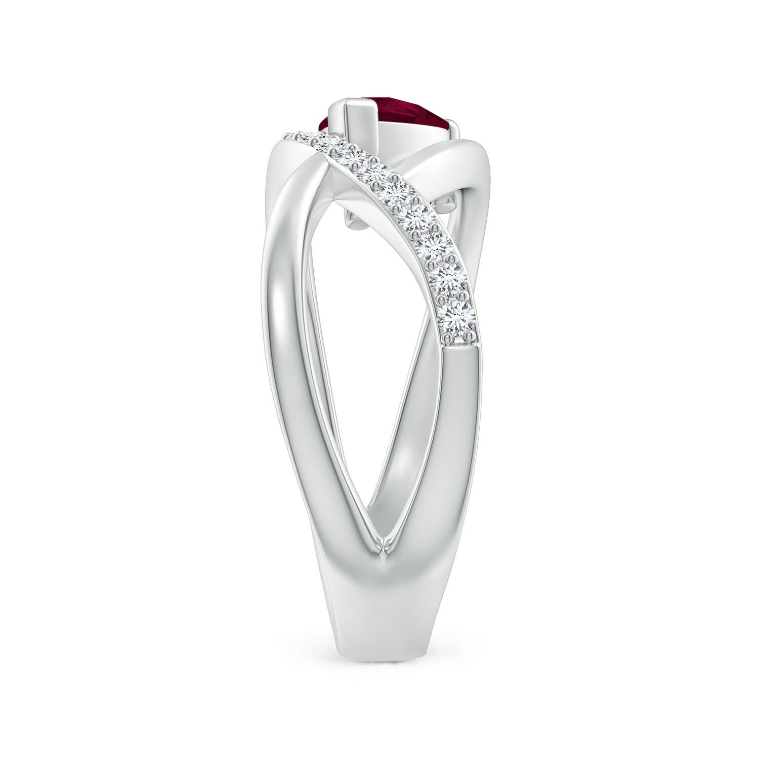 A - Ruby / 1.02 CT / 14 KT White Gold