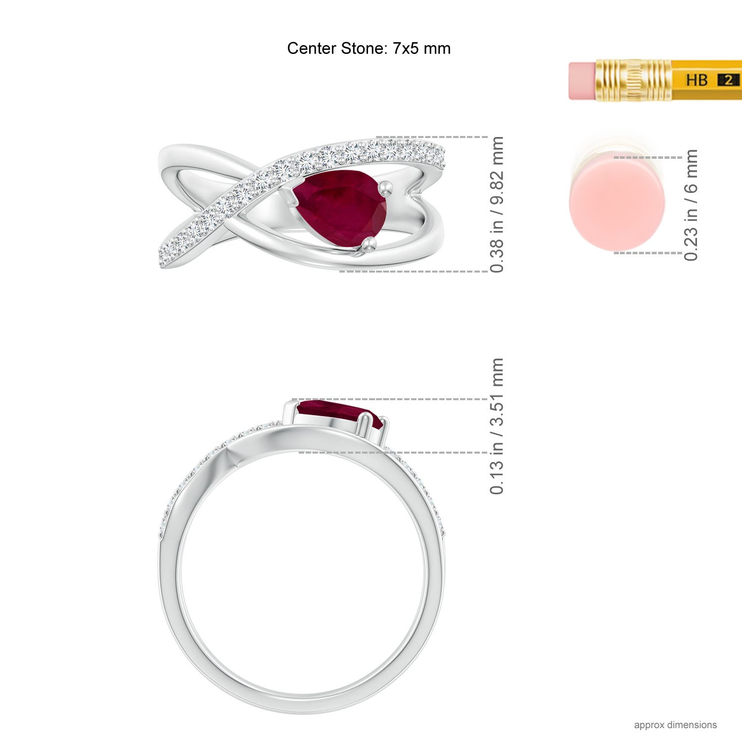 A - Ruby / 1.02 CT / 14 KT White Gold