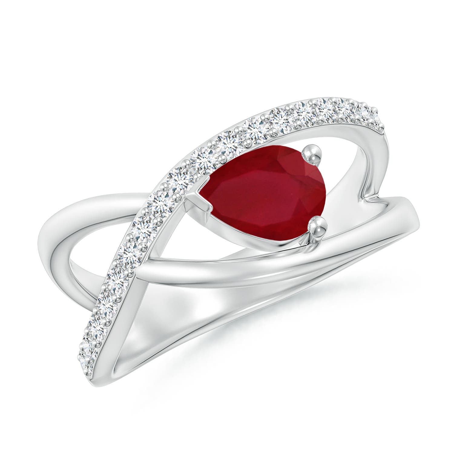 AA - Ruby / 1.02 CT / 14 KT White Gold