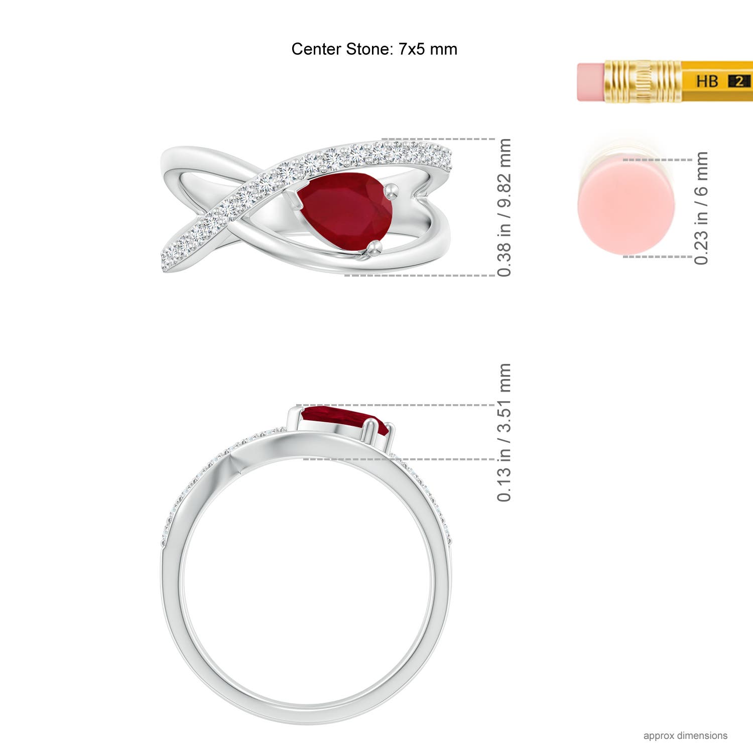 AA - Ruby / 1.02 CT / 14 KT White Gold