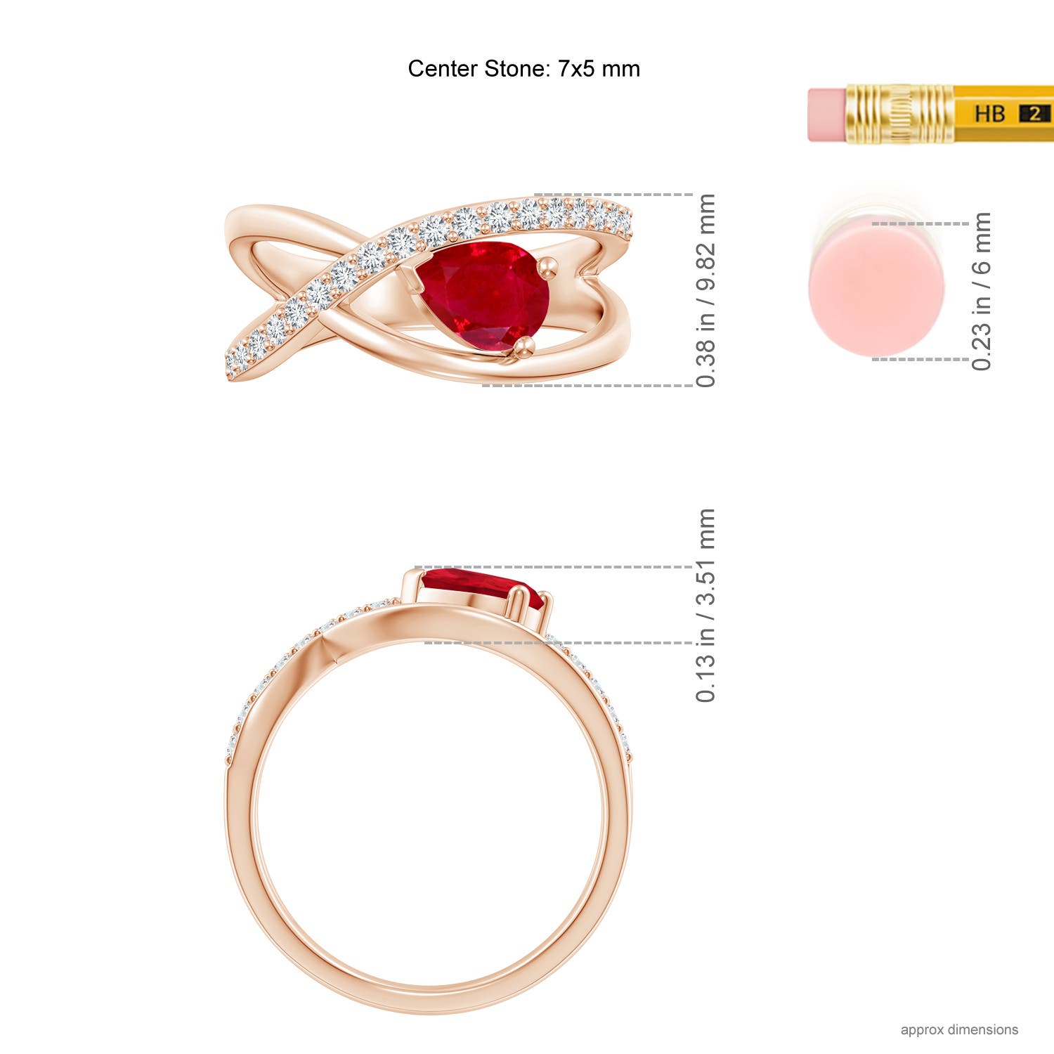 AAA - Ruby / 1.02 CT / 14 KT Rose Gold