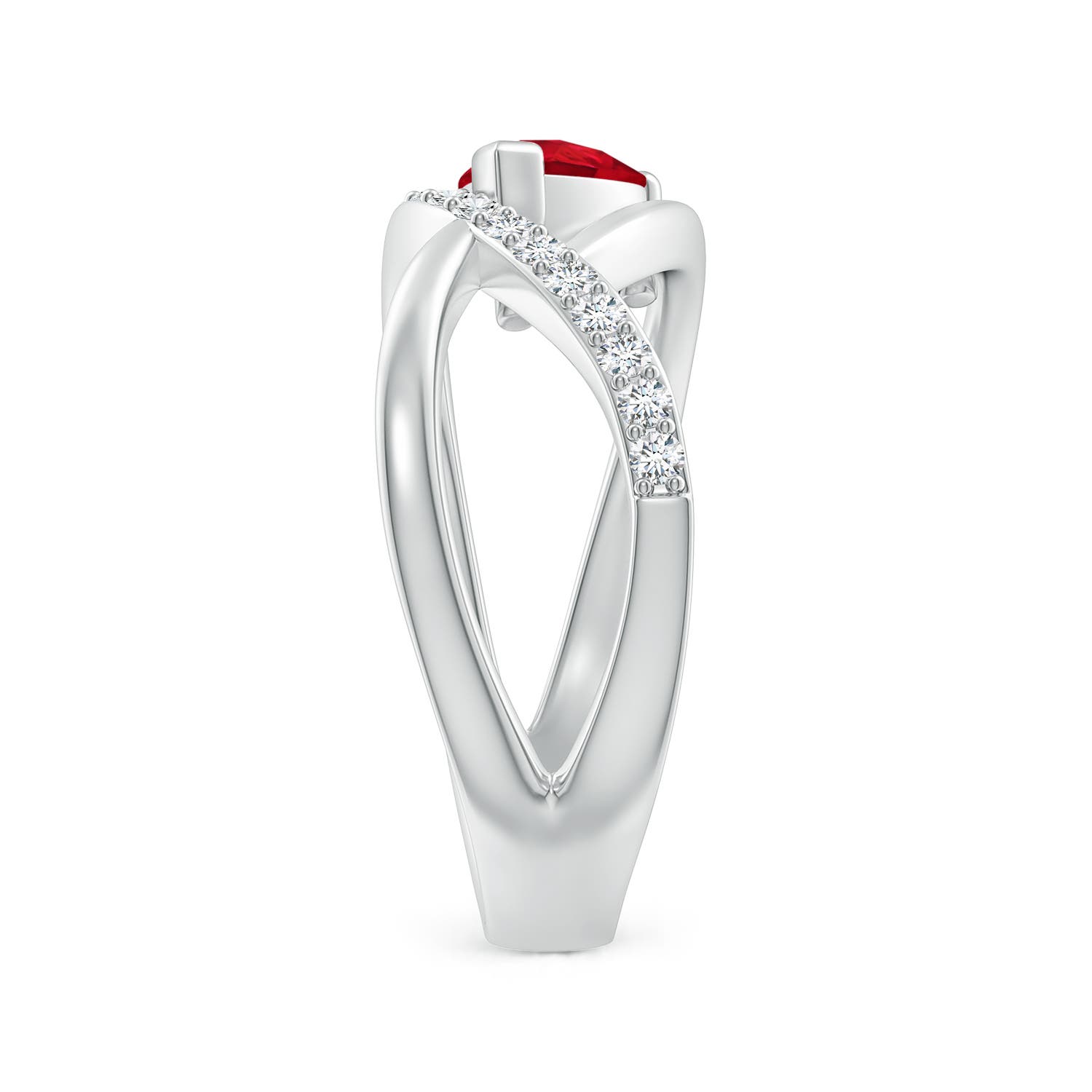 AAA - Ruby / 1.02 CT / 14 KT White Gold