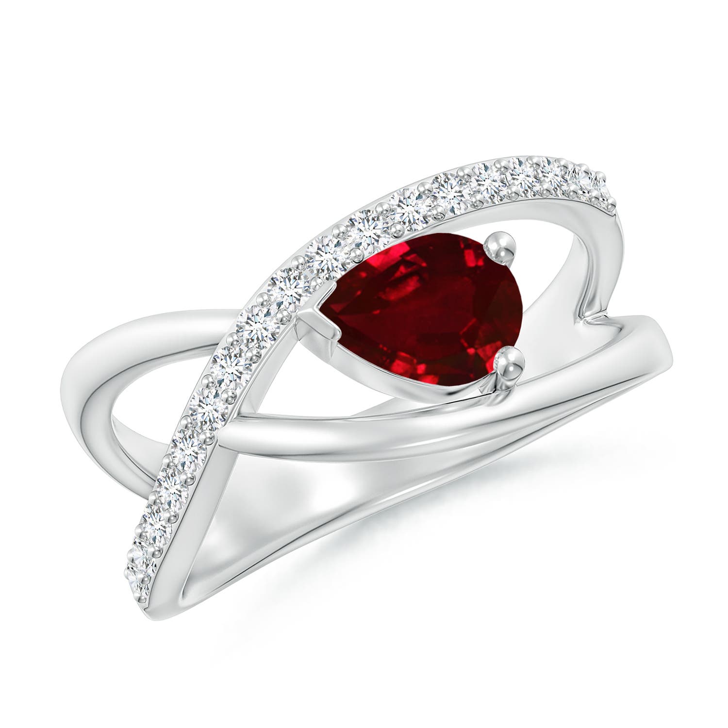 AAAA - Ruby / 1.02 CT / 14 KT White Gold