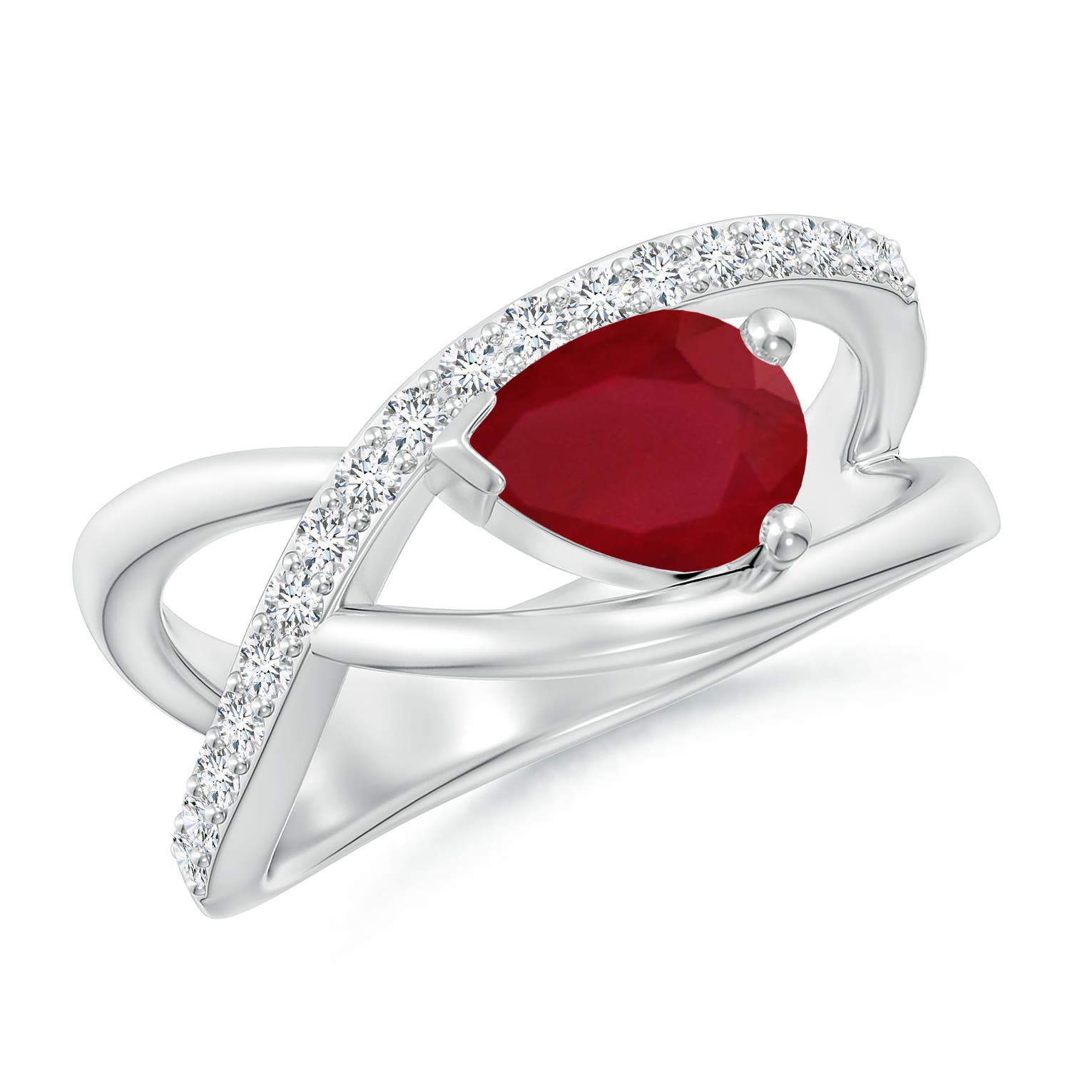 AA - Ruby / 1.4 CT / 14 KT White Gold