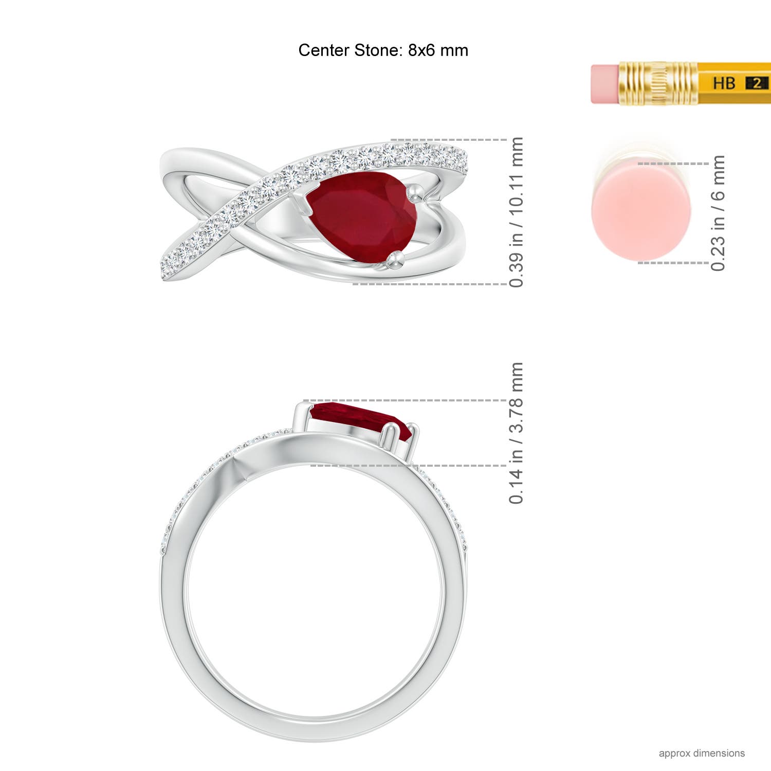 AA - Ruby / 1.4 CT / 14 KT White Gold