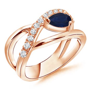 A - Blue Sapphire / 0.62 CT / 14 KT Rose Gold