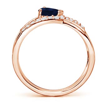 A - Blue Sapphire / 0.62 CT / 14 KT Rose Gold