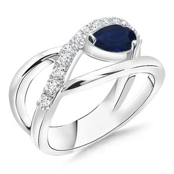 A - Blue Sapphire / 0.62 CT / 14 KT White Gold