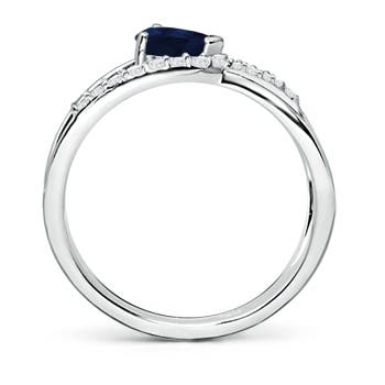 A - Blue Sapphire / 0.62 CT / 14 KT White Gold