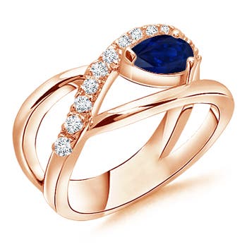 AA - Blue Sapphire / 0.62 CT / 14 KT Rose Gold