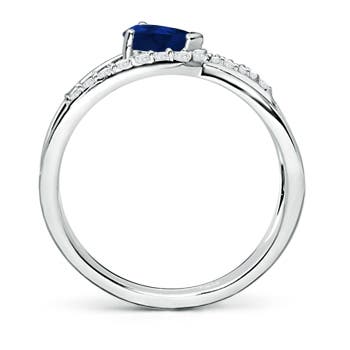 AA - Blue Sapphire / 0.62 CT / 14 KT White Gold