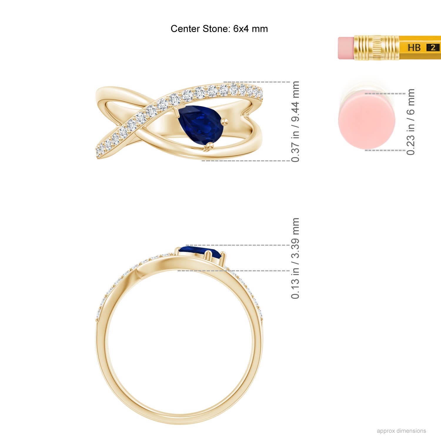 AA - Blue Sapphire / 0.62 CT / 14 KT Yellow Gold