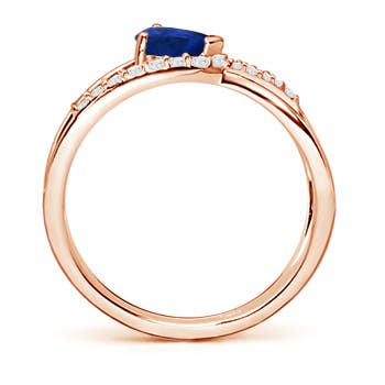 AAA - Blue Sapphire / 0.62 CT / 14 KT Rose Gold