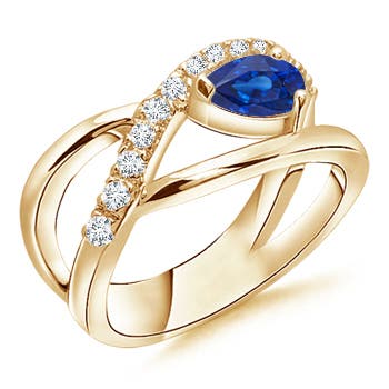 AAA - Blue Sapphire / 0.62 CT / 14 KT Yellow Gold