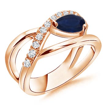 A - Blue Sapphire / 0.97 CT / 14 KT Rose Gold