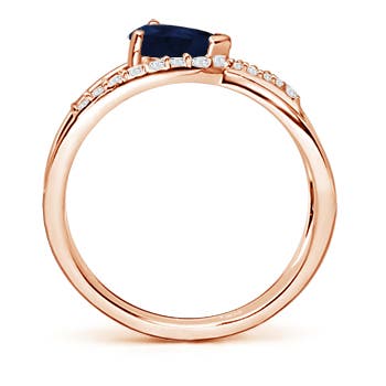 A - Blue Sapphire / 0.97 CT / 14 KT Rose Gold