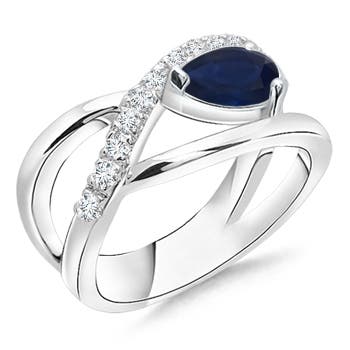 A - Blue Sapphire / 0.97 CT / 14 KT White Gold