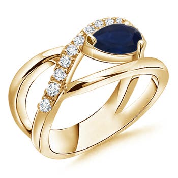 A - Blue Sapphire / 0.97 CT / 14 KT Yellow Gold