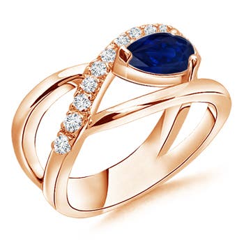 AA - Blue Sapphire / 0.97 CT / 14 KT Rose Gold