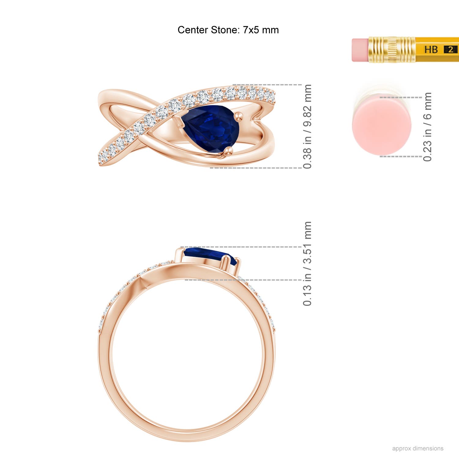 AA - Blue Sapphire / 0.97 CT / 14 KT Rose Gold