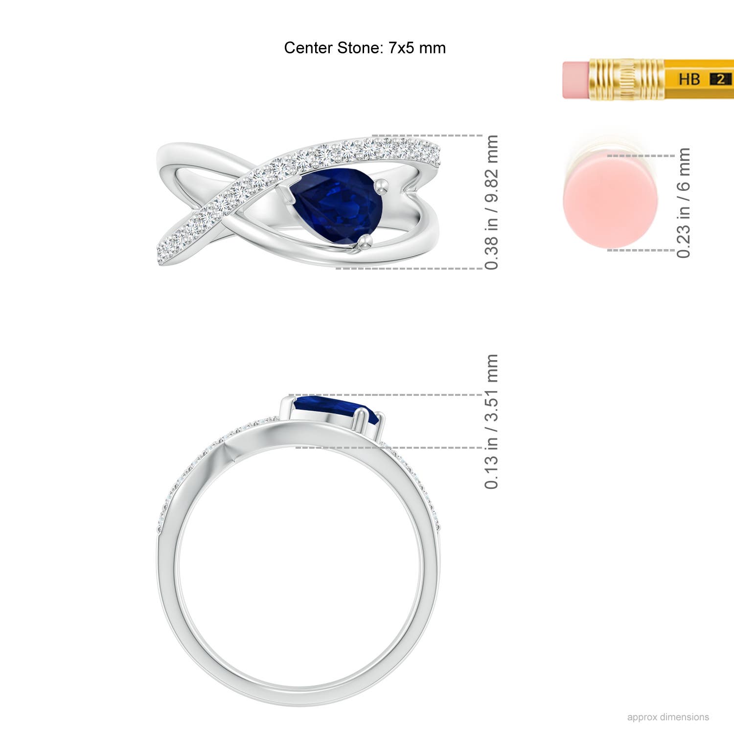 AA - Blue Sapphire / 0.97 CT / 14 KT White Gold