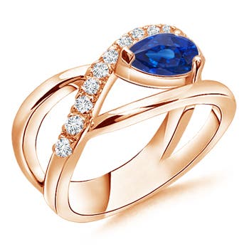 AAA - Blue Sapphire / 0.97 CT / 14 KT Rose Gold