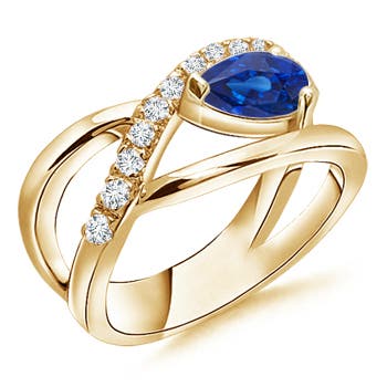 AAA - Blue Sapphire / 0.97 CT / 14 KT Yellow Gold