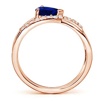 AAAA - Blue Sapphire / 0.97 CT / 14 KT Rose Gold