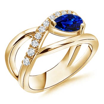 AAAA - Blue Sapphire / 0.97 CT / 14 KT Yellow Gold