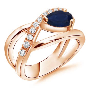 A - Blue Sapphire / 1.4 CT / 14 KT Rose Gold