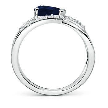 A - Blue Sapphire / 1.4 CT / 14 KT White Gold