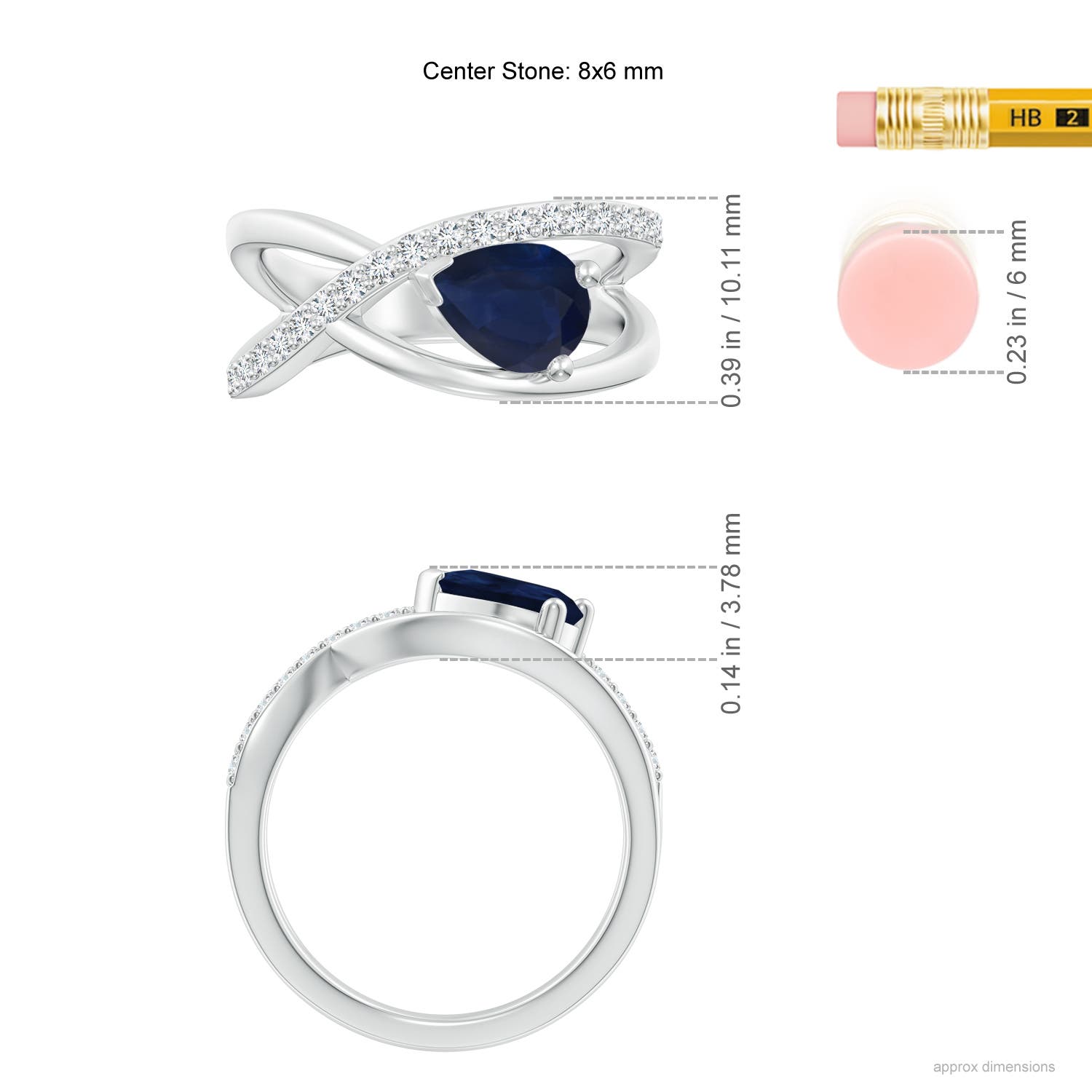 A - Blue Sapphire / 1.4 CT / 14 KT White Gold