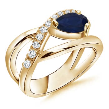 A - Blue Sapphire / 1.4 CT / 14 KT Yellow Gold