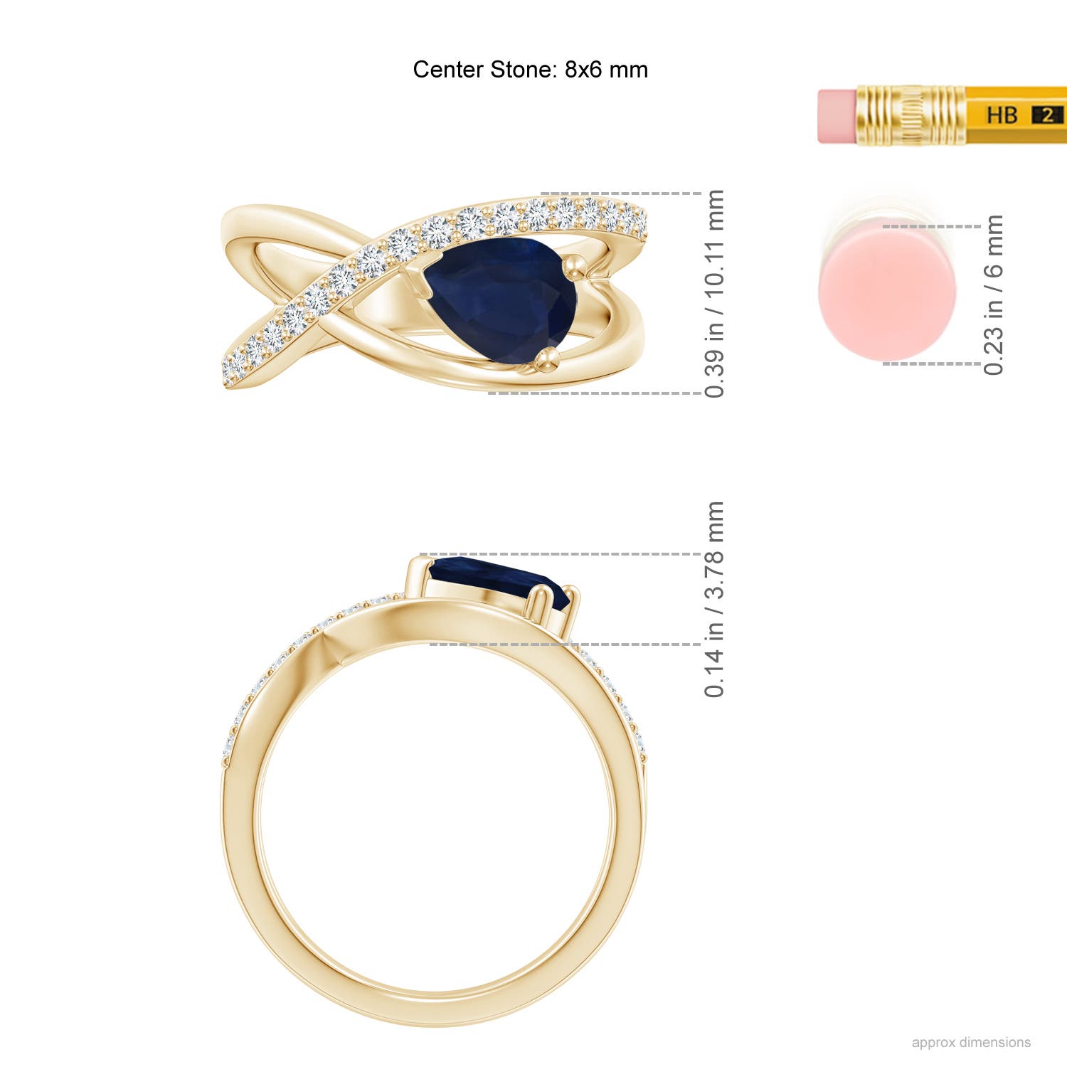 A - Blue Sapphire / 1.4 CT / 14 KT Yellow Gold