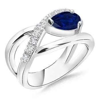 AA - Blue Sapphire / 1.4 CT / 14 KT White Gold