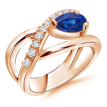 AAA - Blue Sapphire / 1.4 CT / 14 KT Rose Gold