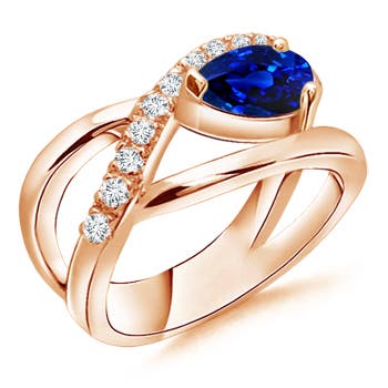 AAAA - Blue Sapphire / 1.4 CT / 14 KT Rose Gold