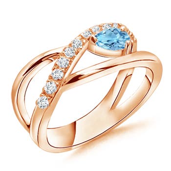 A - Swiss Blue Topaz / 0.43 CT / 14 KT Rose Gold