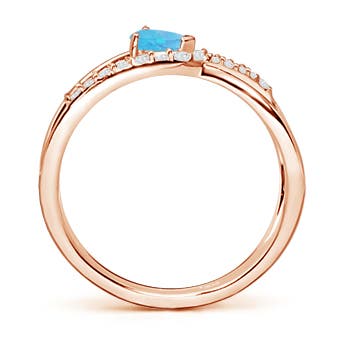 A - Swiss Blue Topaz / 0.43 CT / 14 KT Rose Gold