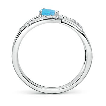 A - Swiss Blue Topaz / 0.43 CT / 14 KT White Gold