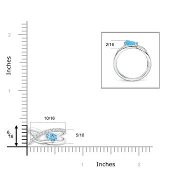 A - Swiss Blue Topaz / 0.43 CT / 14 KT White Gold